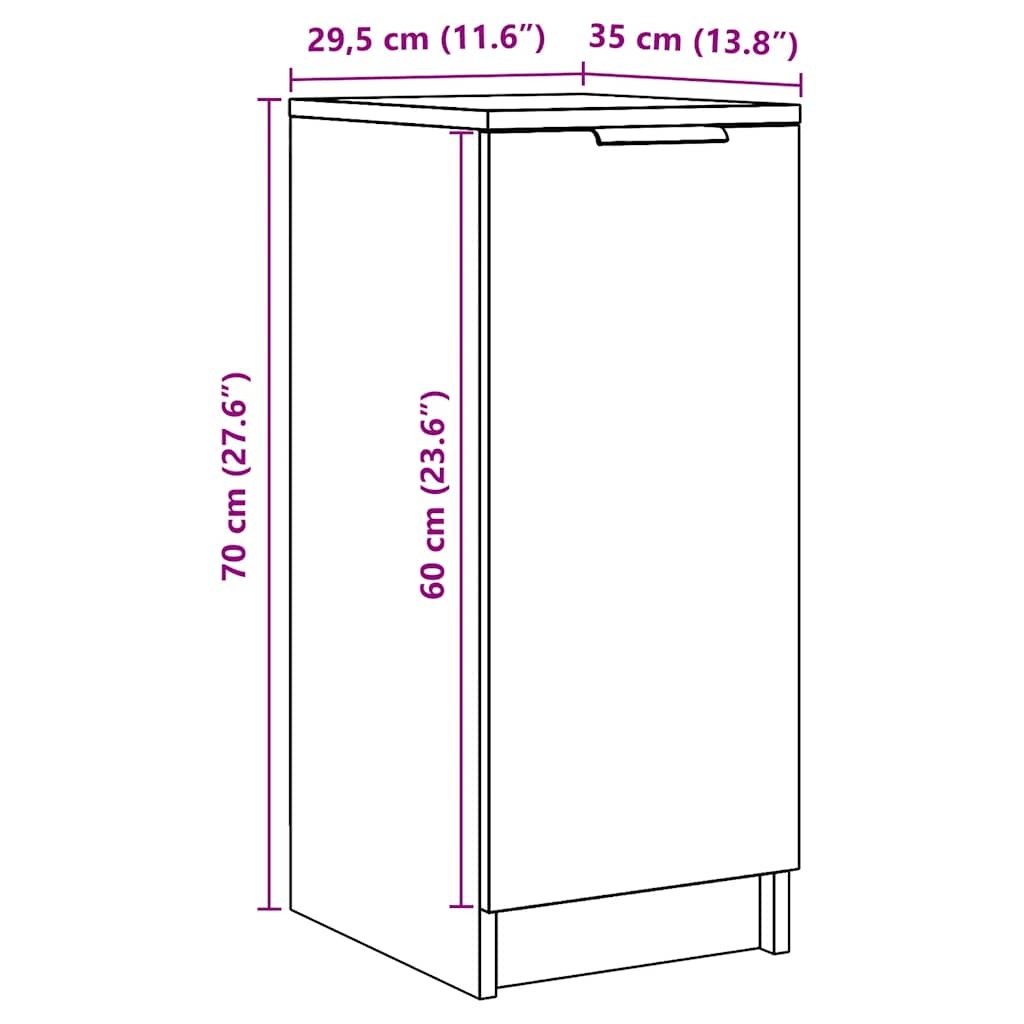 Shoe Cabinet Old Wood 29.5x35x70 cm Engineered Wood