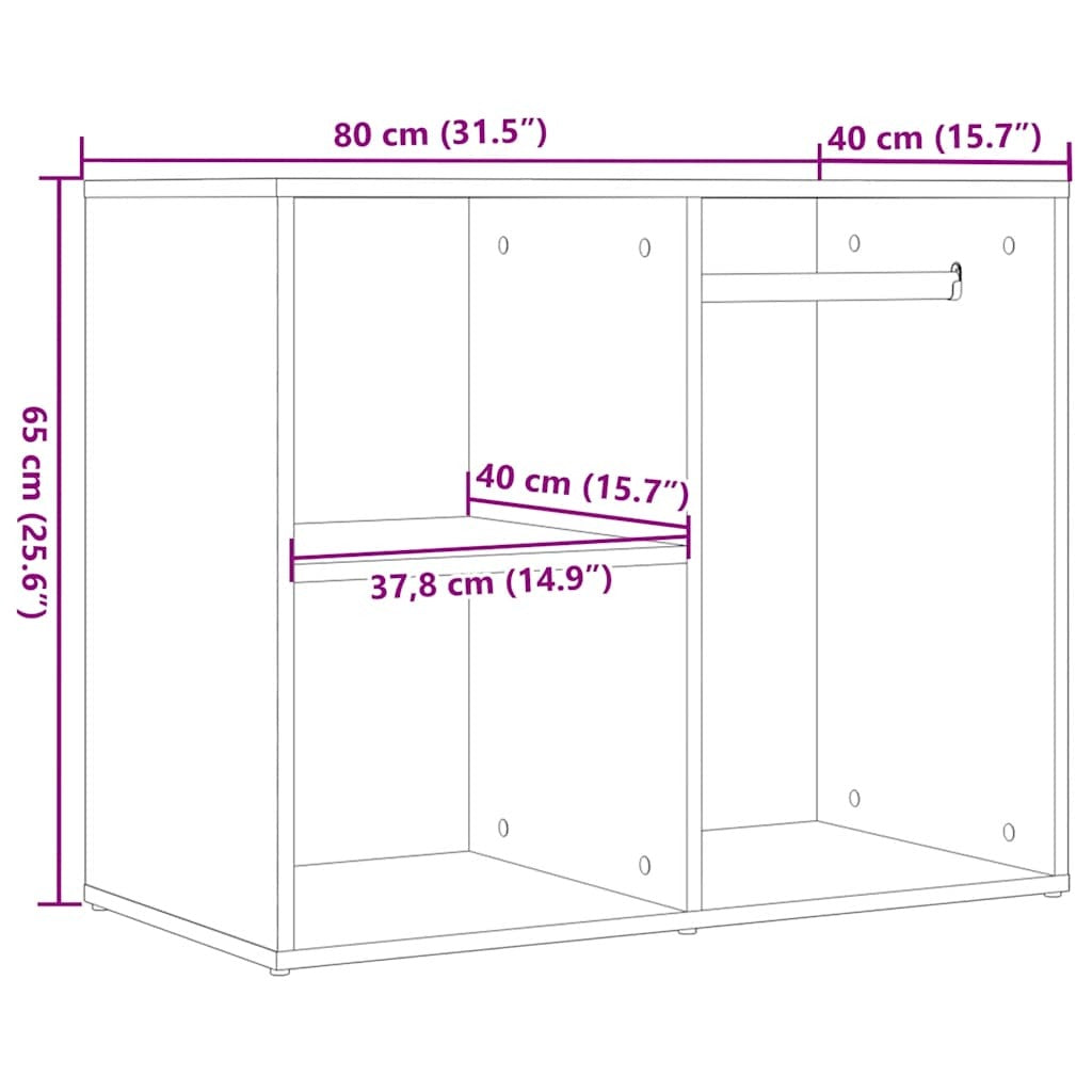 Dressing Cabinet Old Wood 80x40x65 cm Engineered Wood