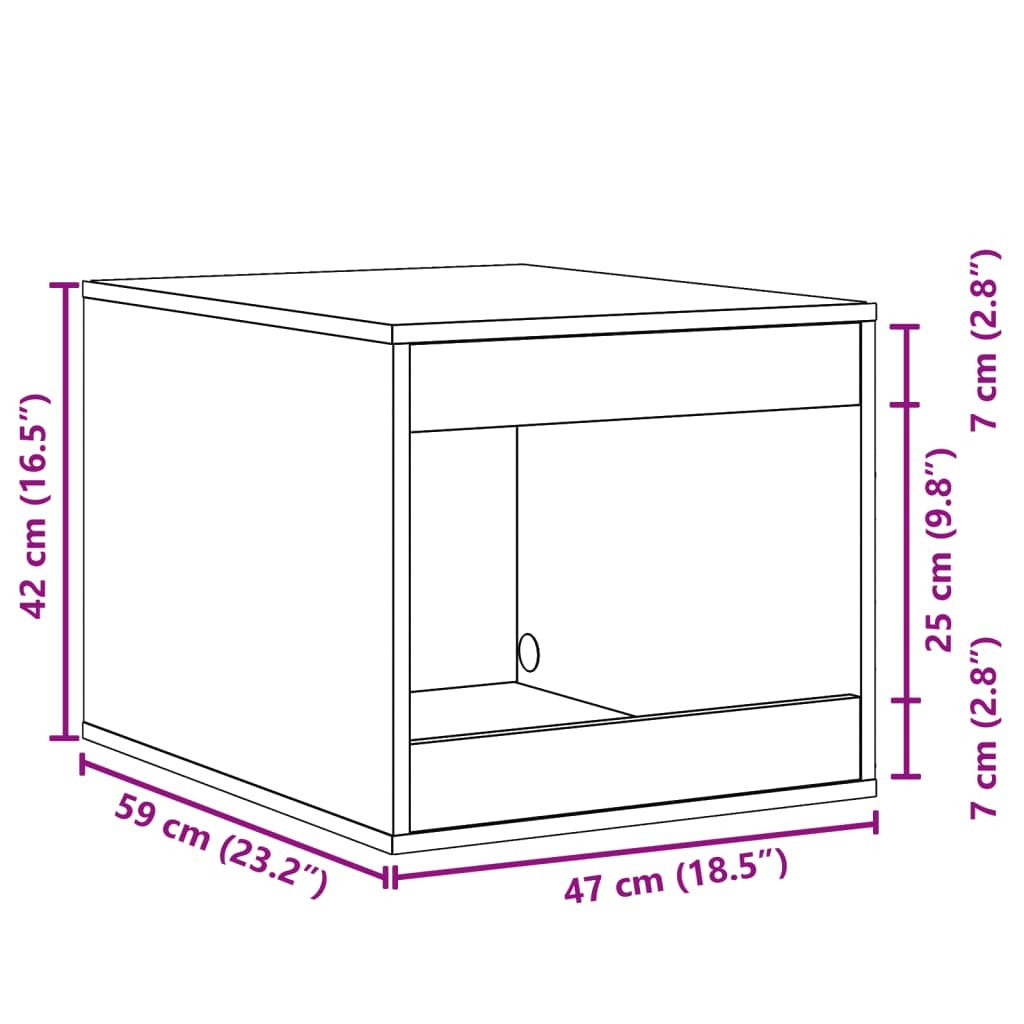 Cat Litter Box Enclosure Old Wood 47x59x42 cm Engineered Wood