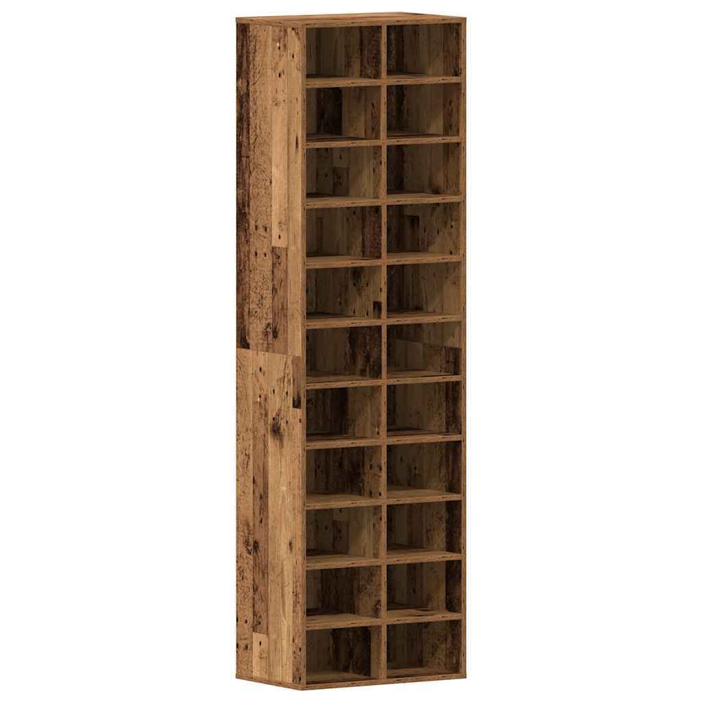 Shoe Cabinet Old Wood 54x34x183 cm Engineered Wood