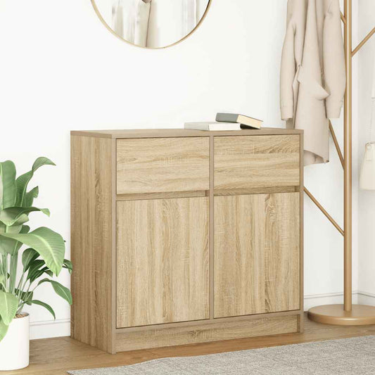 Sideboard with Drawer Sonoma Oak 80x34x76 cm Engineered Wood