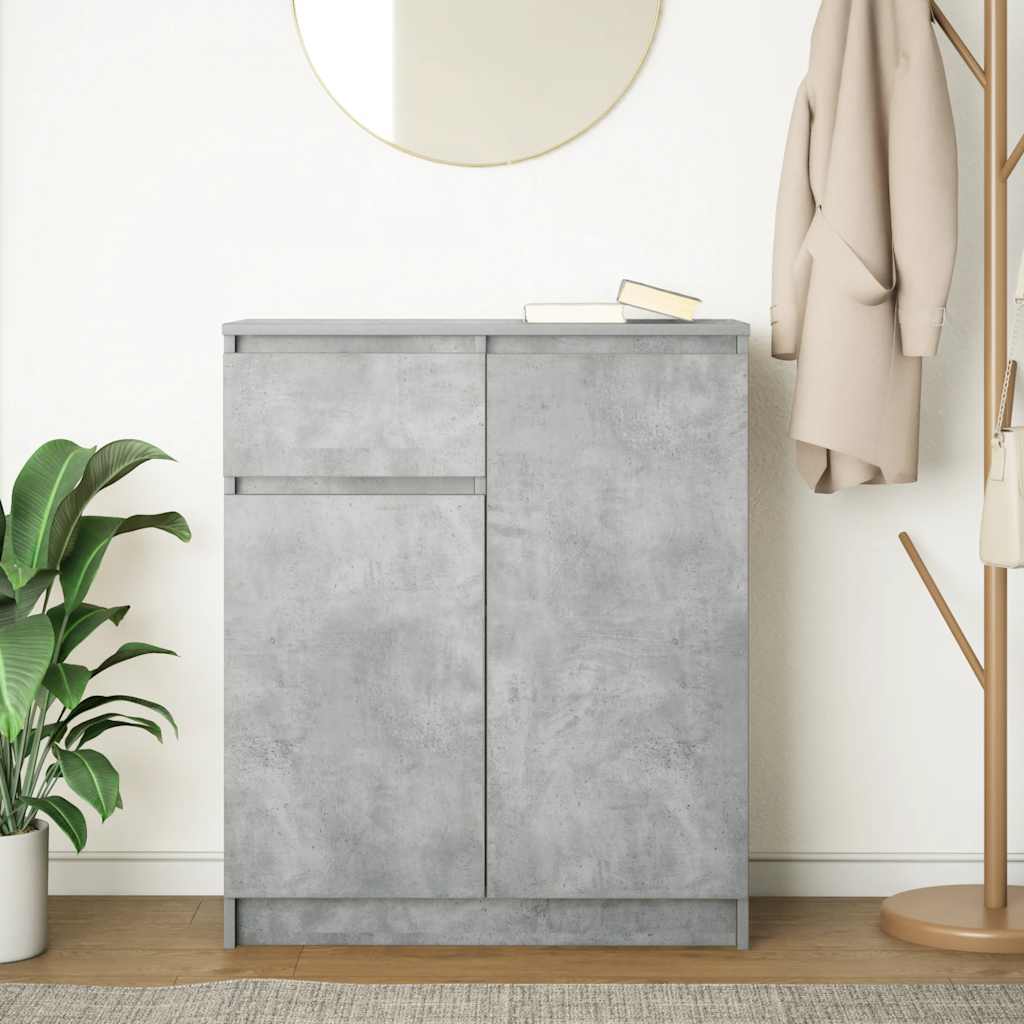 Sideboard with Drawer Concrete Grey 71x35x84 cm Engineered Wood