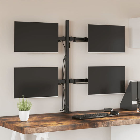 Adjustable Monitor Desk Mount – Steel Arm for 13"-27" Screens, VESA 75/100 mm, Clamp & Grommet