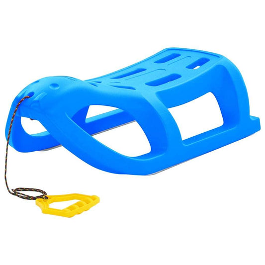Blue Polypropylene Sledge with Steel Runners – 80cm Kids Toboggan for Snow Fun