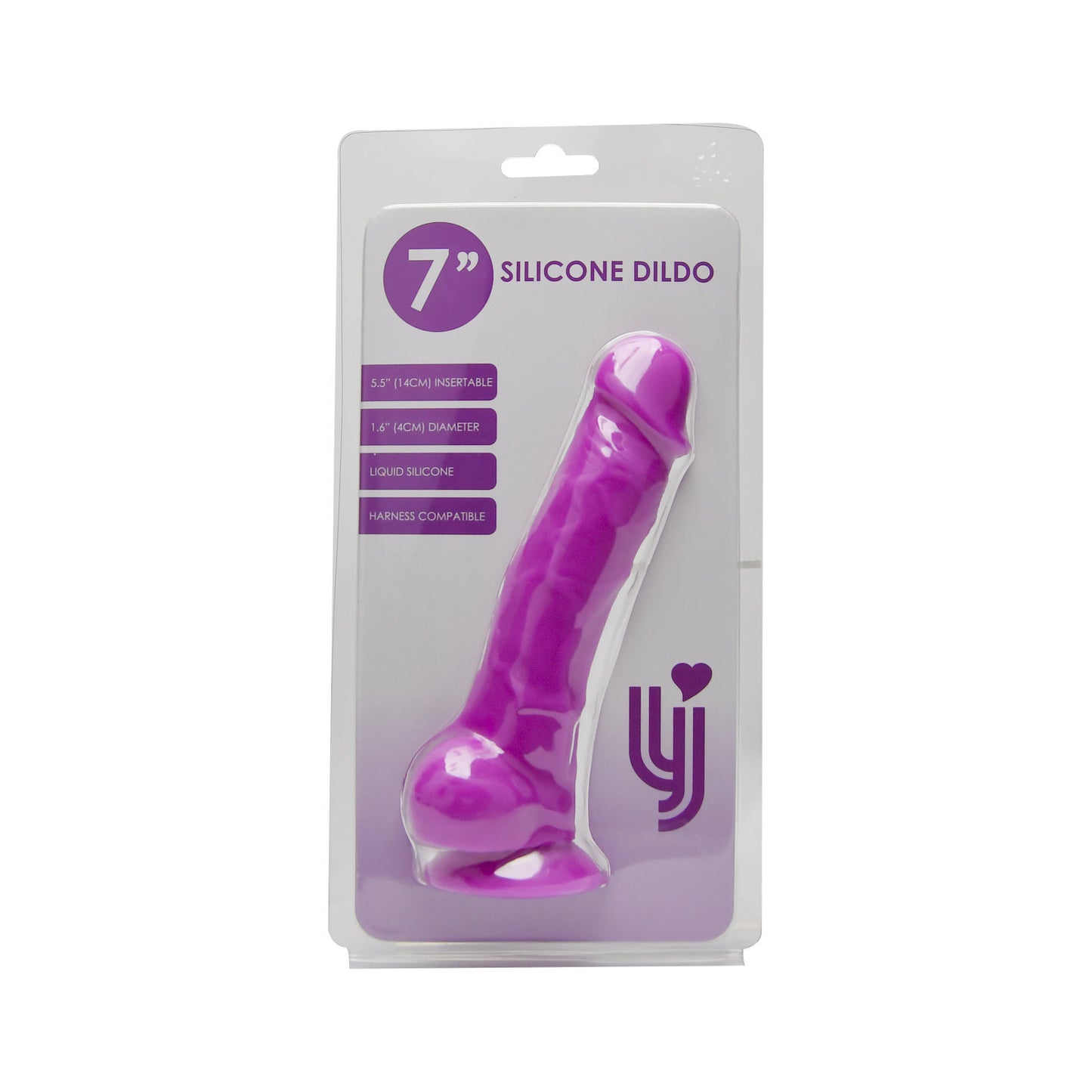 8 Inch Realistic Silicone Dildo with Suction Cup and Balls Purple