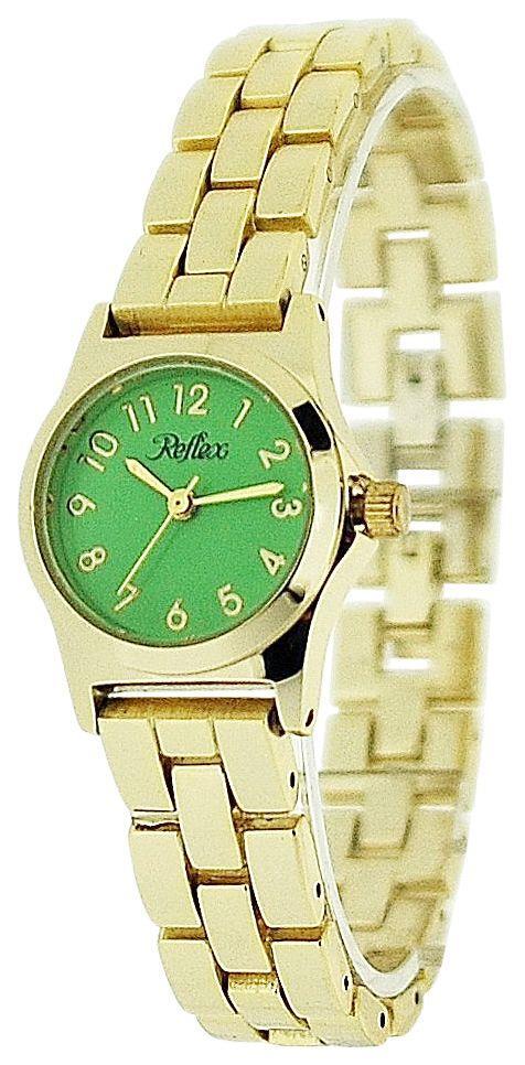 Ladies Metal Analogue Green Dial & Yellow Tone Metal Bracelet Strap Watch LB106