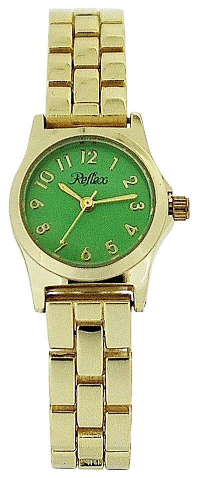 Ladies Metal Analogue Green Dial & Yellow Tone Metal Bracelet Strap Watch LB106