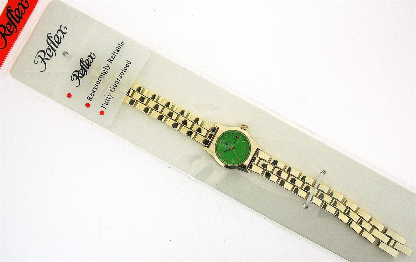 Ladies Metal Analogue Green Dial & Yellow Tone Metal Bracelet Strap Watch LB106