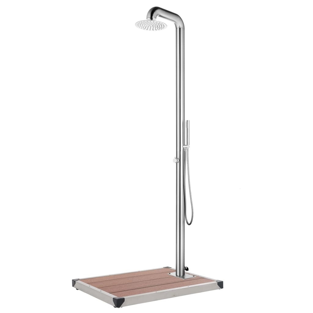 Shower with Brown Base 230 cm Stainless Steel