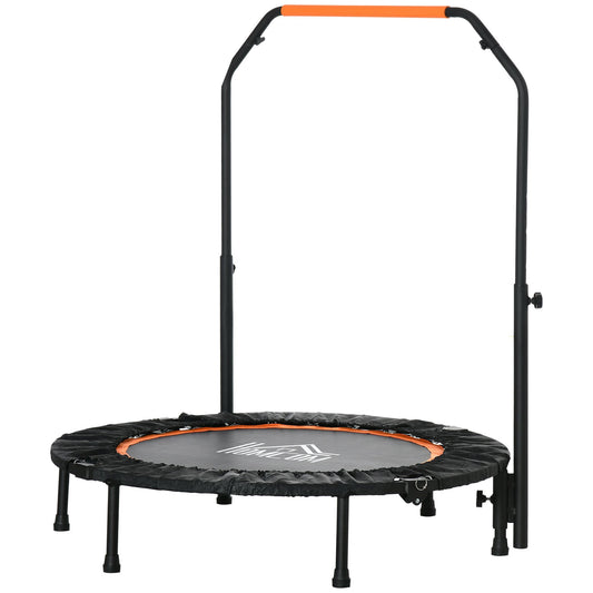 40" Foldable Mini Fitness Trampoline Rebounder Adjustable Foam Handle