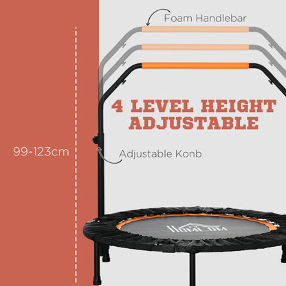 40" Foldable Fitness Trampoline Rebounder with Adjustable Handle – Home Gym Workout