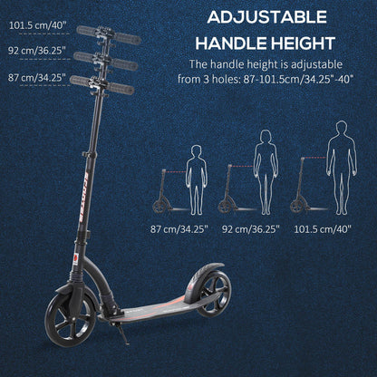 Scooter for Teens & Adults – Adjustable Aluminium Frame, Age 14+, Black