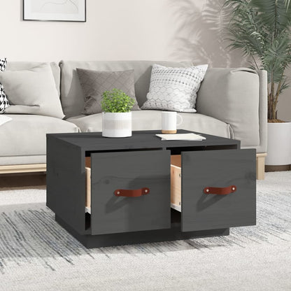 Grey Coffee Table – 60x53x35 cm | Solid Pinewood Modern Accent Table