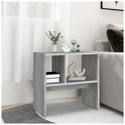 Grey Sonoma Side Table – 50x30x50 cm | Modern Engineered Wood Accent Table for Small Spaces