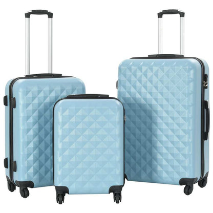 3-Piece Hard Shell Trolley Luggage Set – Blue ABS Suitcases with 360° Spinner Wheels & Lock