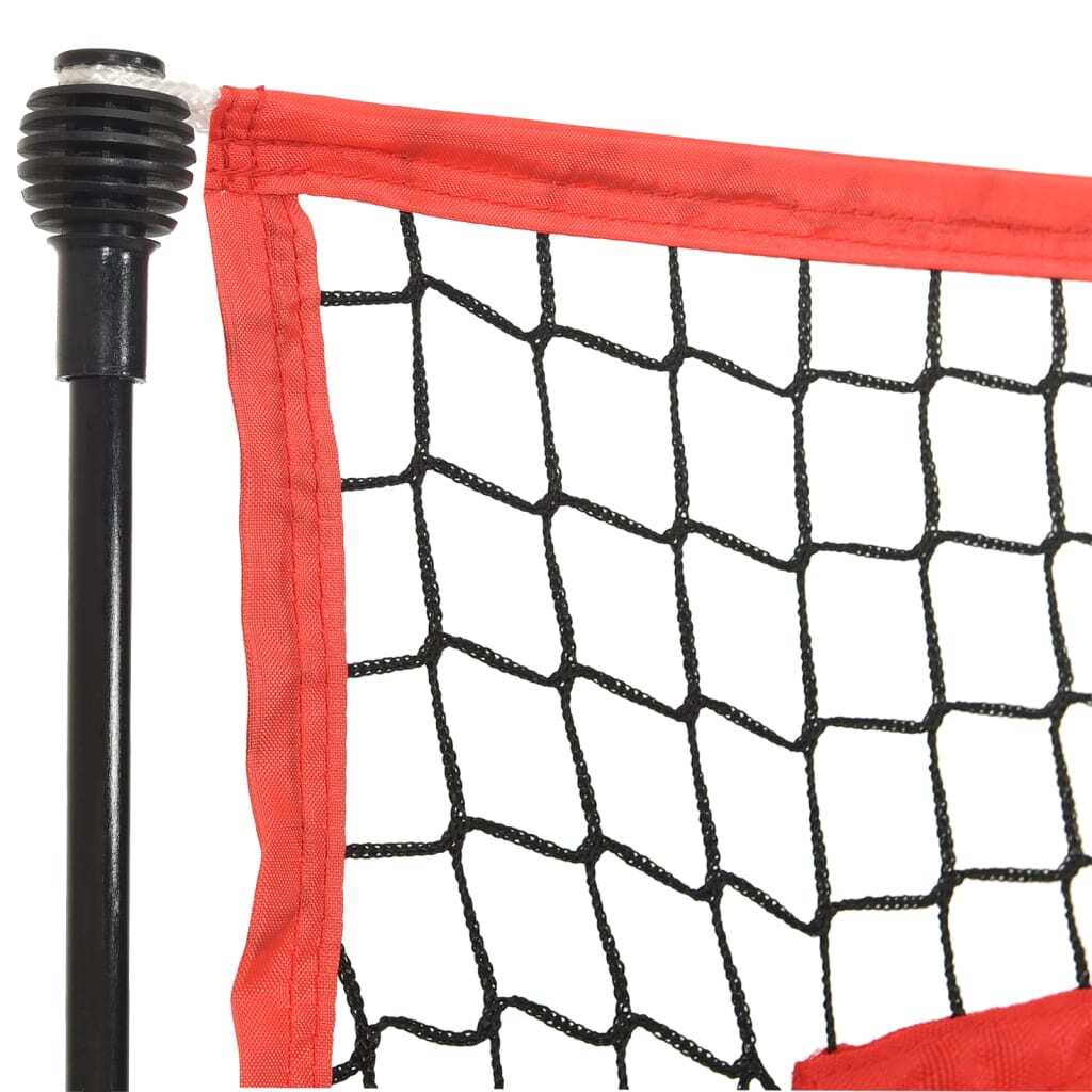 vidaXL Portable Baseball Net Black and Red 183x105x183 cm Polyester