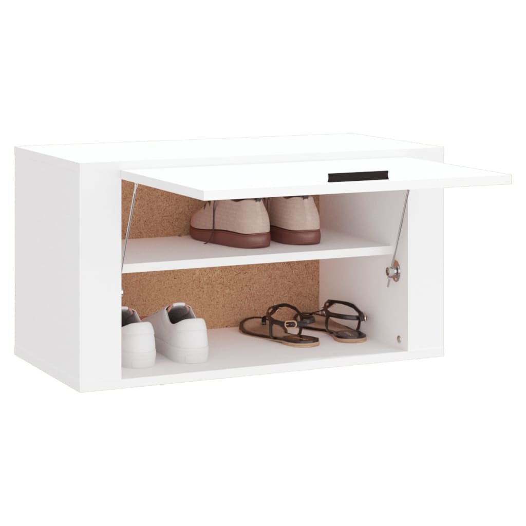 vidaXL Wall-mounted Shoe Cabinet White 70x35x38 cm Engineered Wood