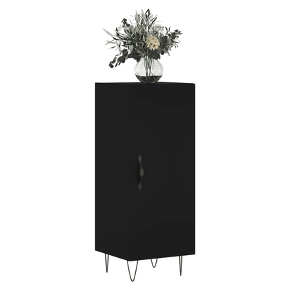 Black Sideboard – 34.5x34x90 cm | Engineered Wood Modern Storage Unit