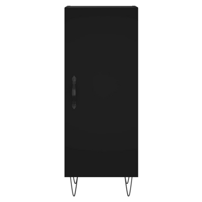 Black Sideboard – 34.5x34x90 cm | Engineered Wood Modern Storage Unit