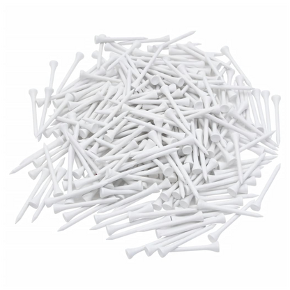1000pcs Bamboo Golf Tees – White, 83mm Long, Eco-Friendly Biodegradable