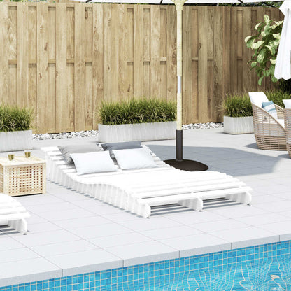 White Wooden Sun Lounger – Solid Pine Outdoor Recliner | 205x110 cm