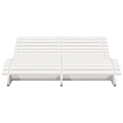 White Wooden Sun Lounger – Solid Pine Outdoor Recliner | 205x110 cm