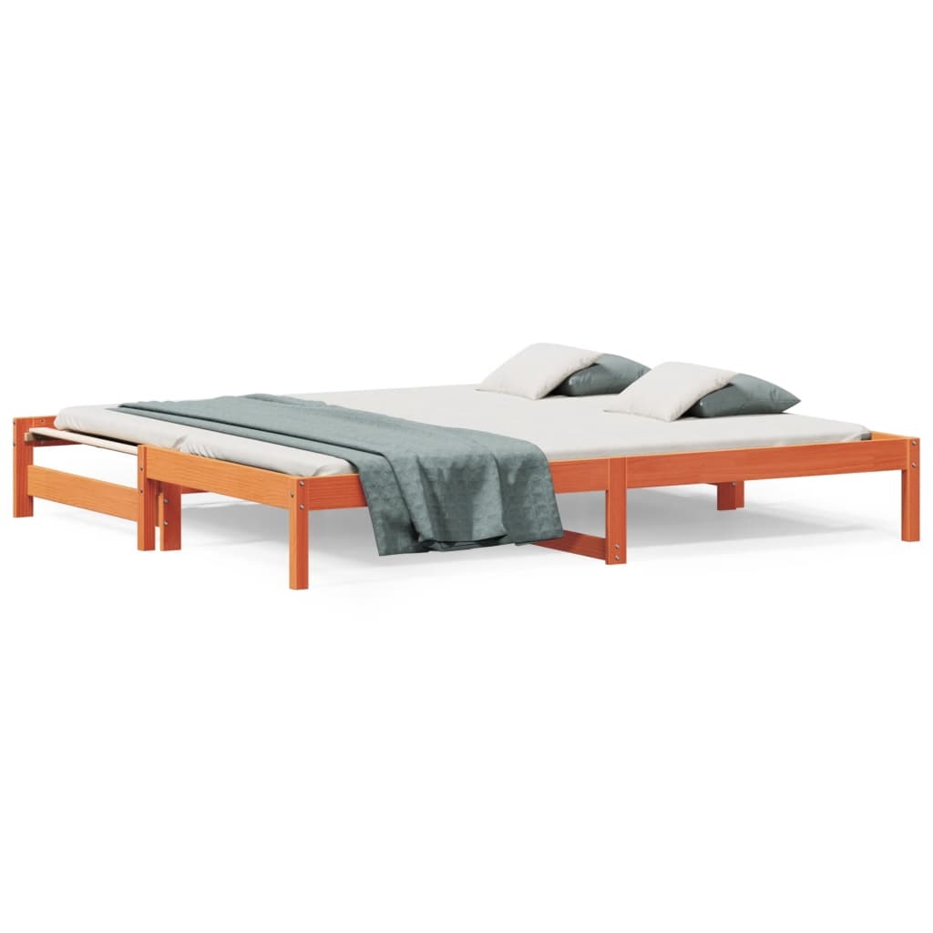 vidaXL Day Bed with Trundle Wax Brown 80x200 cm Solid Wood Pine