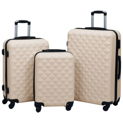 3-Piece Hard Shell Trolley Luggage Set – Gold ABS Suitcases with 360° Wheels & Lock