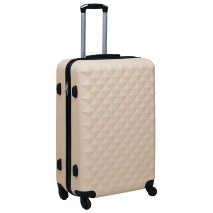 3-Piece Hard Shell Trolley Luggage Set – Gold ABS Suitcases with 360° Wheels & Lock
