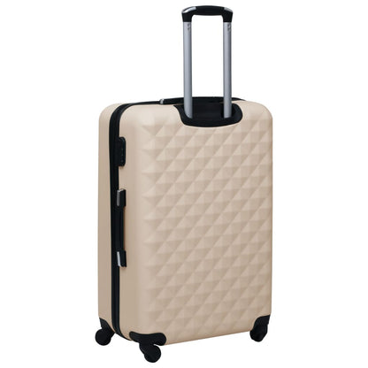 3-Piece Hard Shell Trolley Luggage Set – Gold ABS Suitcases with 360° Wheels & Lock