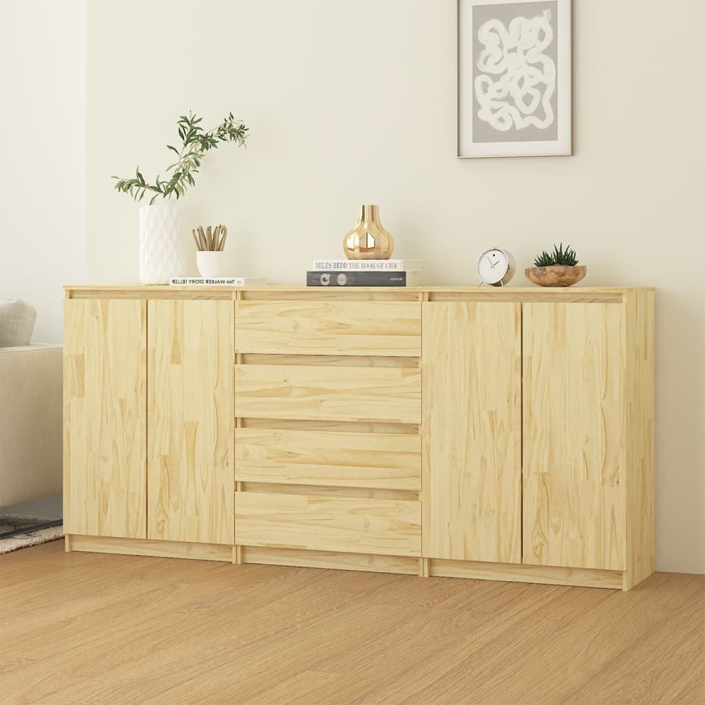 vidaXL Side Cabinets 3 pcs Solid Pinewood