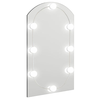 LED Wall Mirror – Arch Design, 70x40 cm – Modern Glass Bathroom/Makeup Mirror