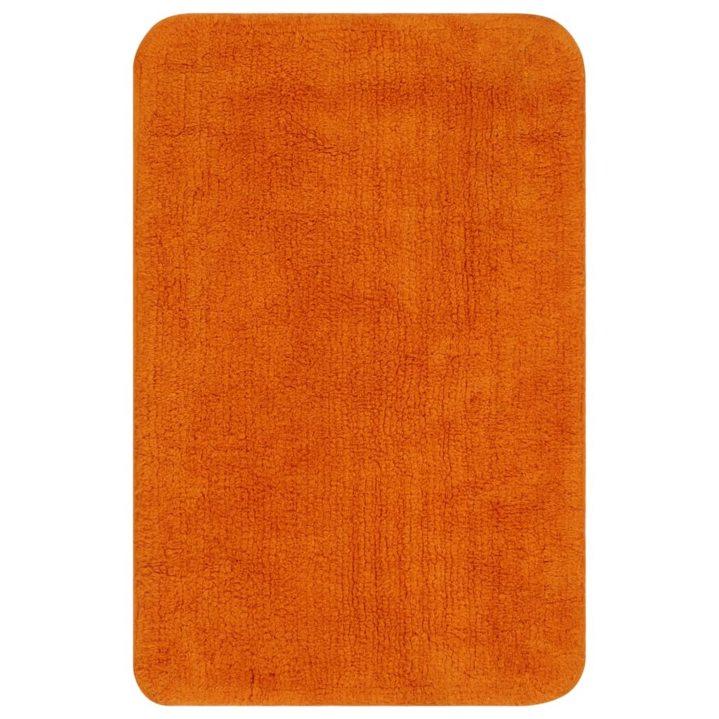 Bathroom Mat Set 2 Pieces Fabric Orange