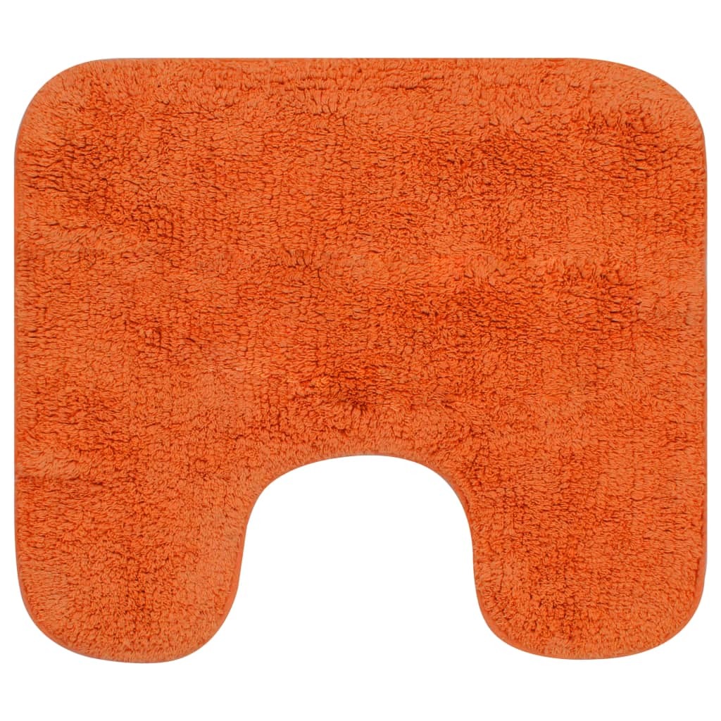 vidaXL Bathroom Mat Set 2 Pieces Fabric Orange