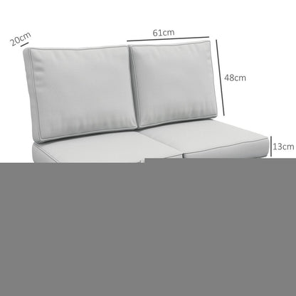 2-Seater Garden Seat Cushion with Back – Light Grey | Waterproof Covers, Removable