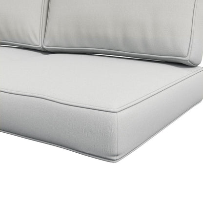 2-Seater Garden Seat Cushion with Back – Light Grey | Waterproof Covers, Removable