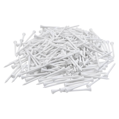 1000pcs Bamboo Golf Tees – White, 83mm Long, Eco-Friendly Biodegradable