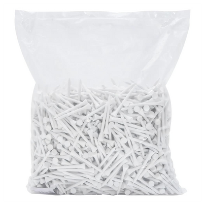 1000pcs Bamboo Golf Tees – White, 83mm Long, Eco-Friendly Biodegradable
