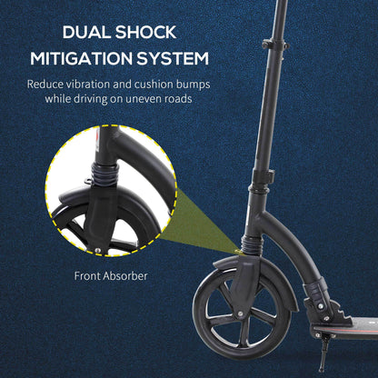 Scooter for Teens & Adults – Adjustable Aluminium Frame, Age 14+, Black