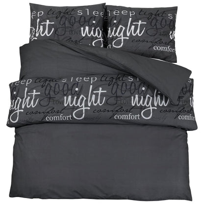Duvet Cover Set Black – 140x200 cm – 100% Cotton with Pillowcase