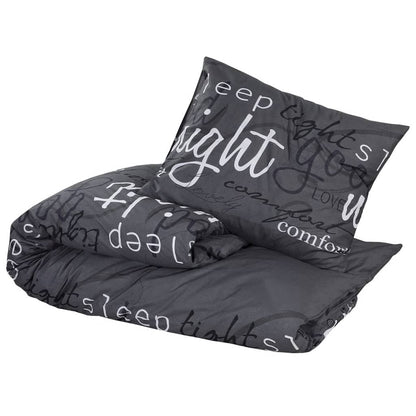 Duvet Cover Set Black – 140x200 cm – 100% Cotton with Pillowcase