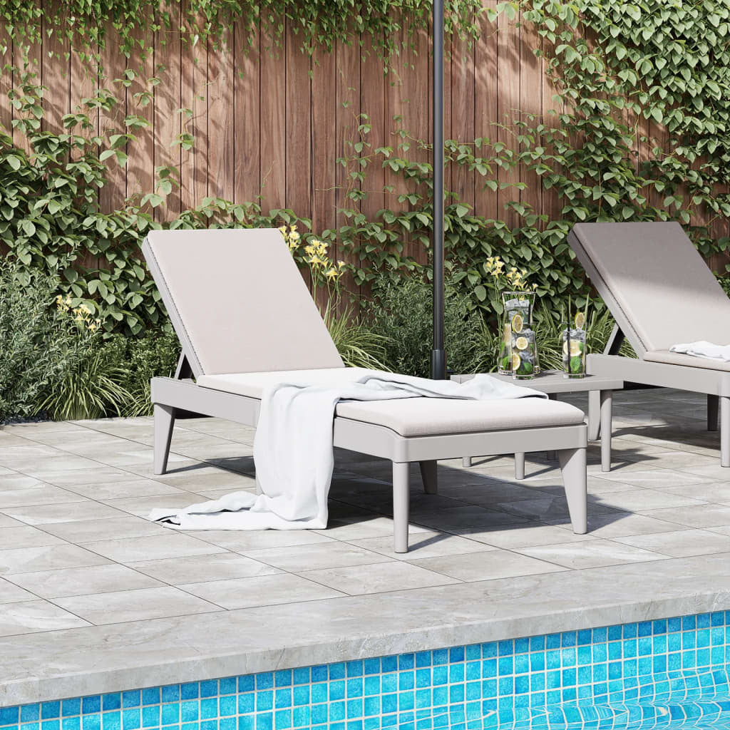 vidaXL Sun Lounger Grey 186x60x29 cm PP