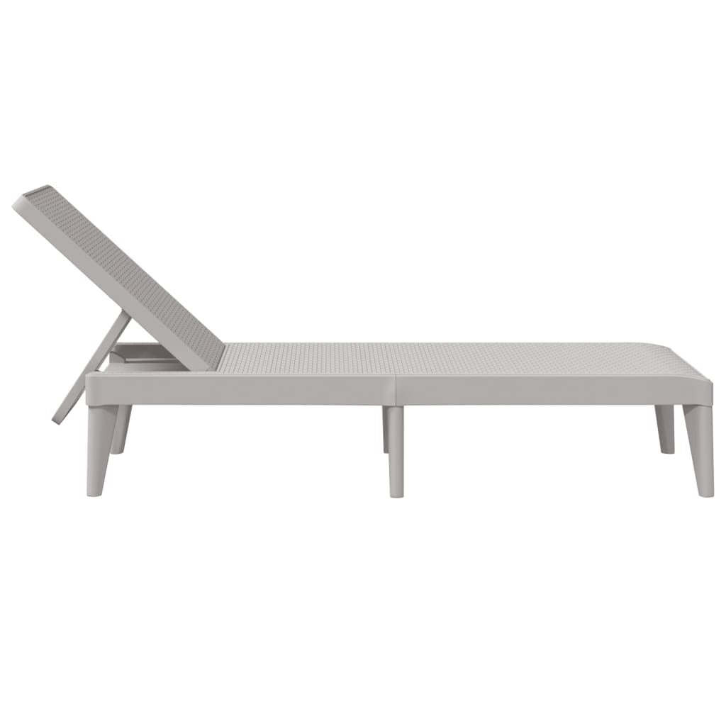 vidaXL Sun Lounger Grey 186x60x29 cm PP