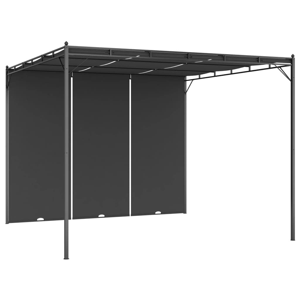 Garden Gazebo with Side Curtain Anthracite