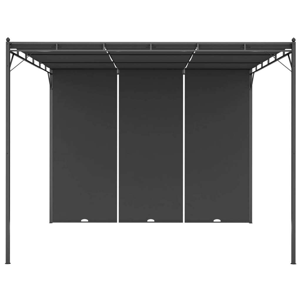 vidaXL Garden Gazebo with Side Curtain 3x3x2.25 m Anthracite