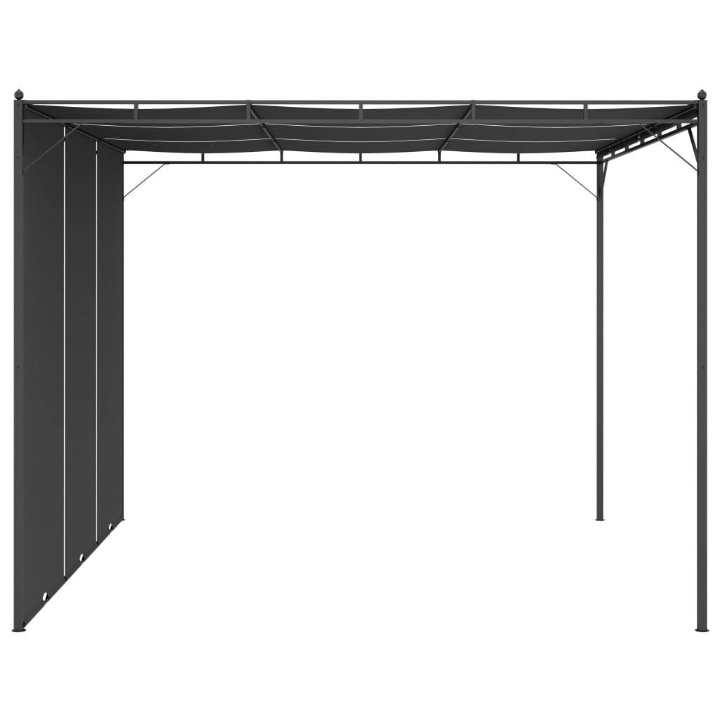 vidaXL Garden Gazebo with Side Curtain 3x3x2.25 m Anthracite