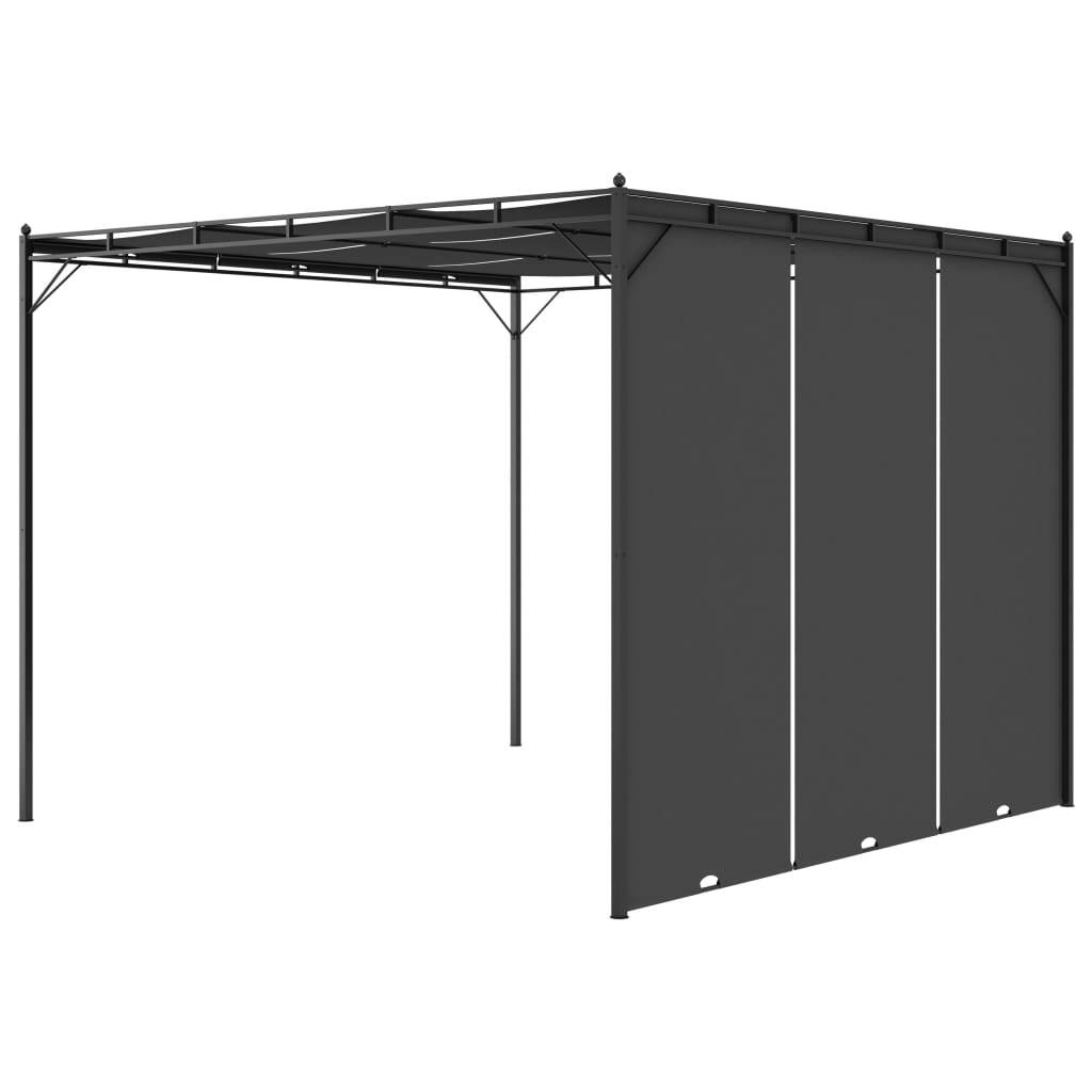 vidaXL Garden Gazebo with Side Curtain 3x3x2.25 m Anthracite