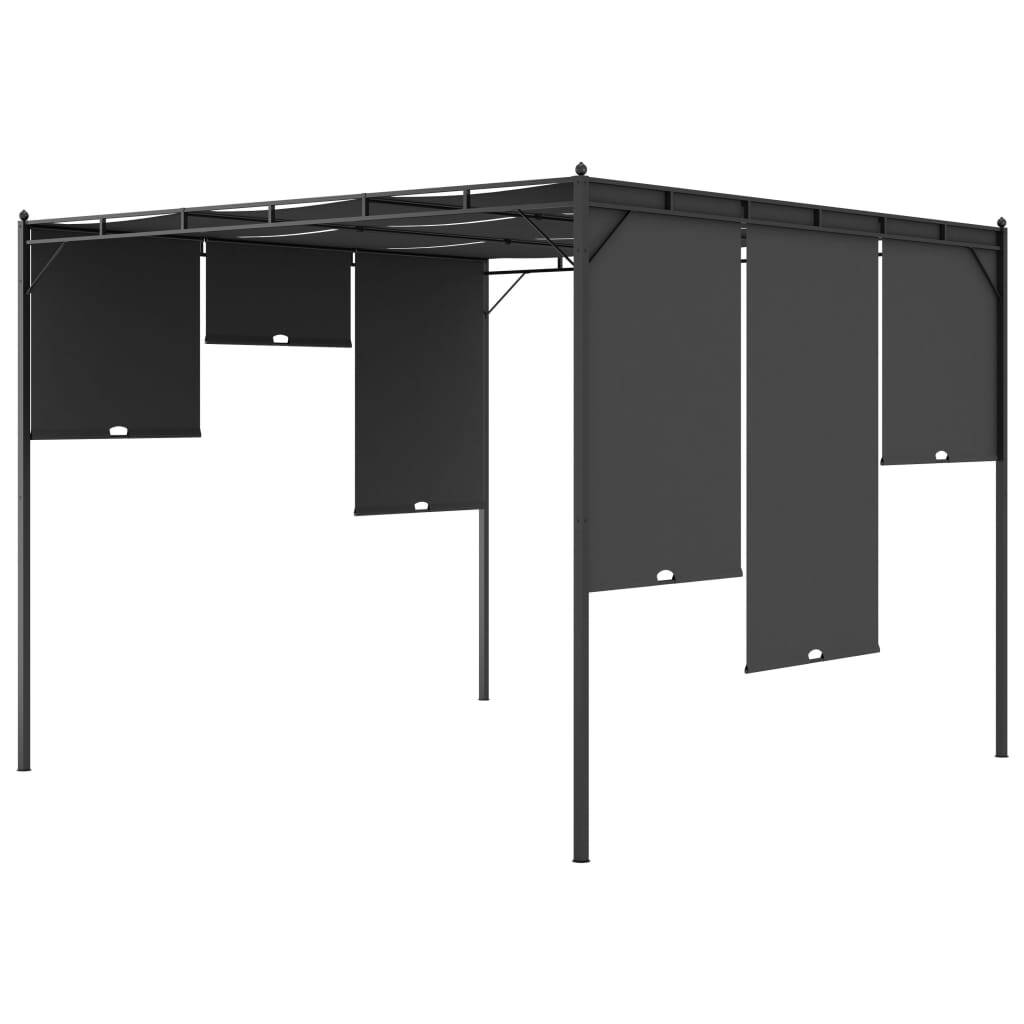 vidaXL Garden Gazebo with Side Curtain 3x3x2.25 m Anthracite