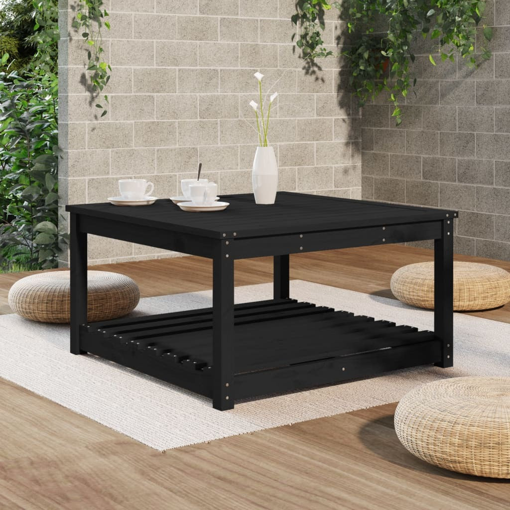 vidaXL Garden Table Black 82.5x82.5x45 cm Solid Wood Pine