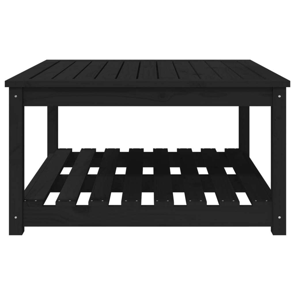 vidaXL Garden Table Black 82.5x82.5x45 cm Solid Wood Pine